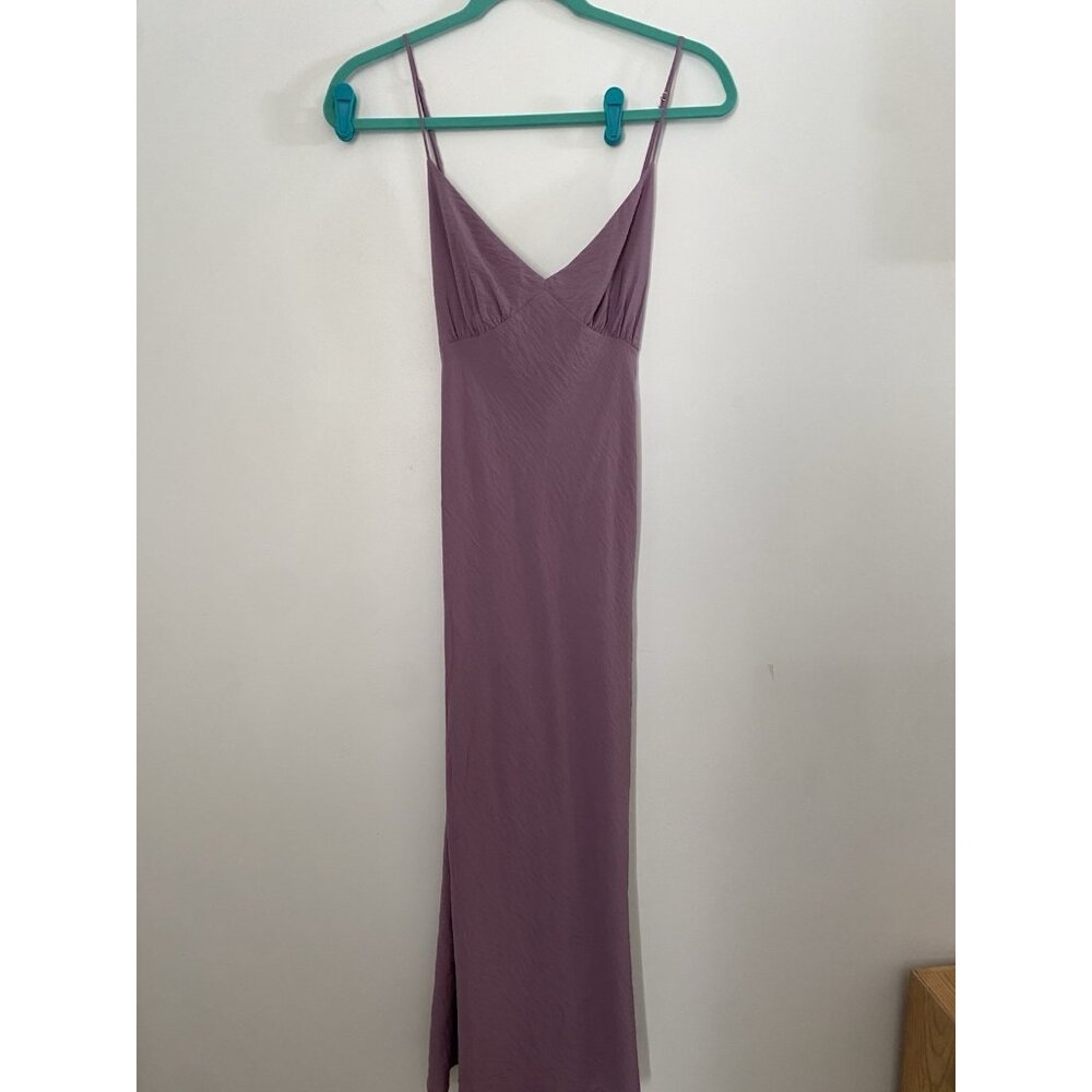 Madewell purple slip on maxi dress spaghetti strap crisscross back size 14